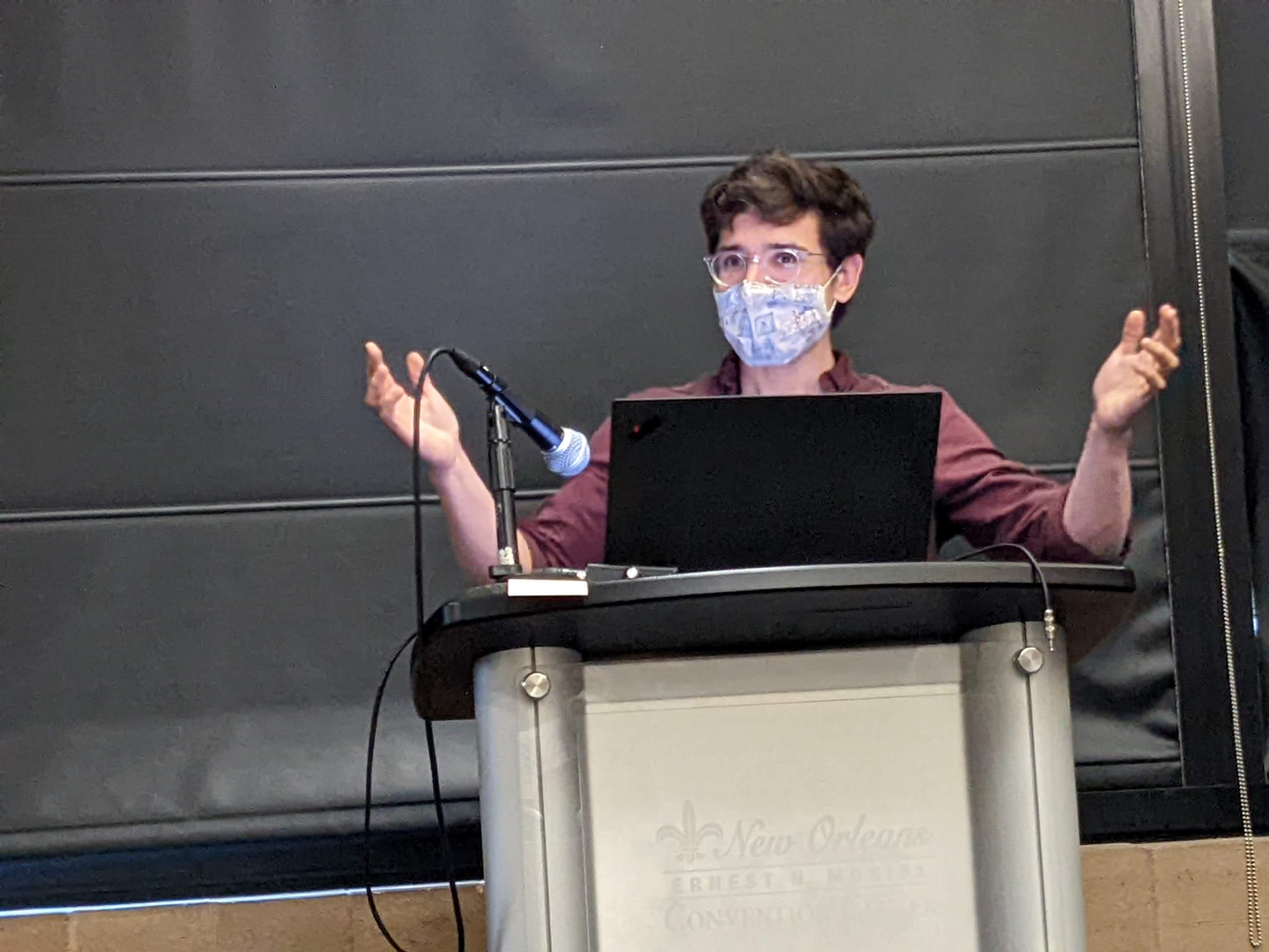 Omar Medjaouri presenting his paper at the CVPR 2022 workshop